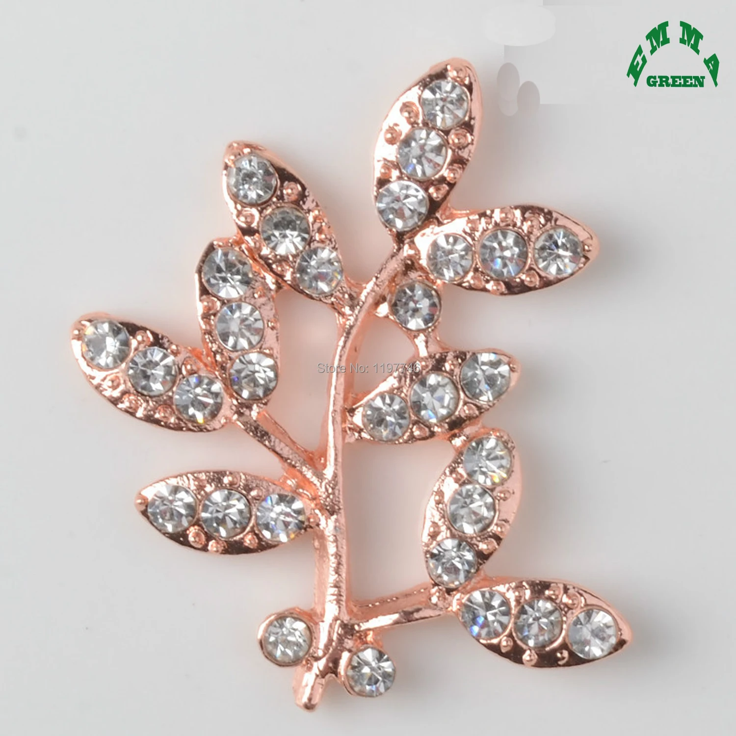 Buy Leaf Flower Flatback Decorative Rhinestone Buttons