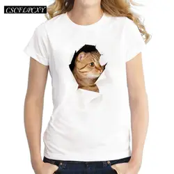2019 Новая мода 3D милая кошка женские футболки с коротким рукавом забавный кот леди футболка Французский бульдог печатных топы Повседневная