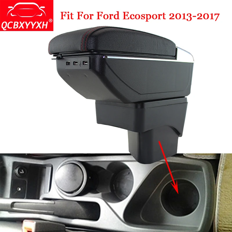 

QCBXYYXH ABS Car Armrest Box Center Console Storage Box Holder Case Auto Accessories Car-Styling Fit For Ford Ecosport 2013-2017