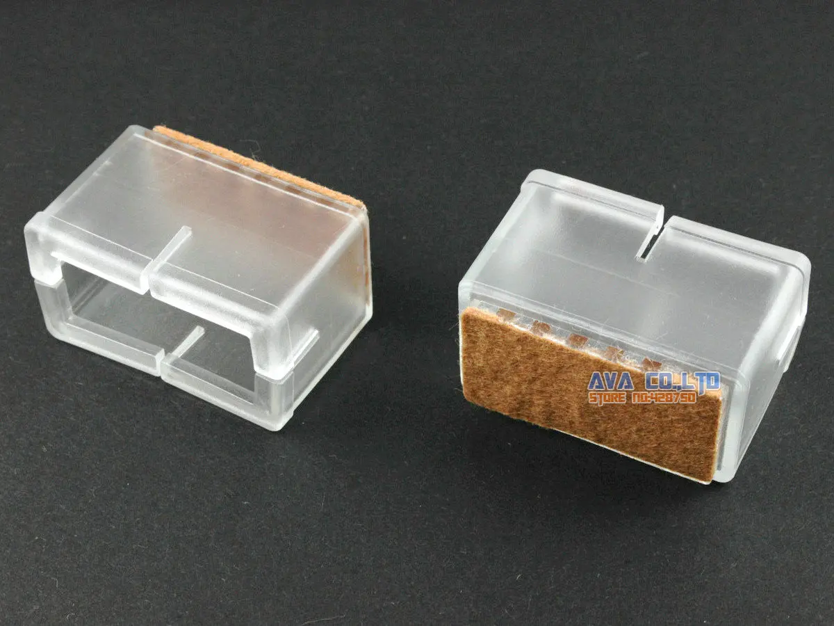 16 Pcs 35*15mm Chair Leg Cap Rubber Feet Protector Pad Cover Rectangle Felt Base