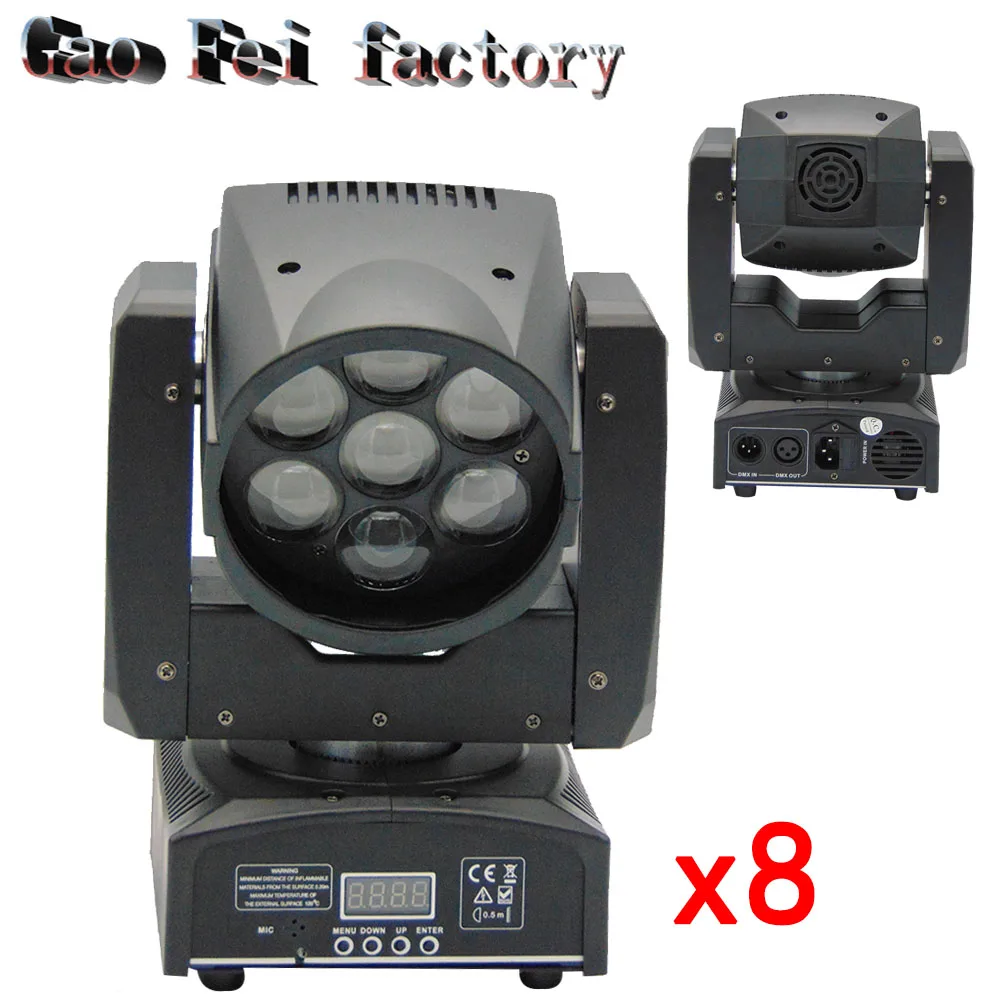 

8pcs/lot mini 7*12w RGBW led zoom moving head wash light Double /stage light dj
