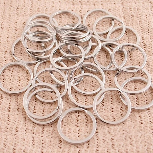 

25Pcs Split Keyring 25mm Key Ring Chain Metal Loop Clasps Trinkets Connectors