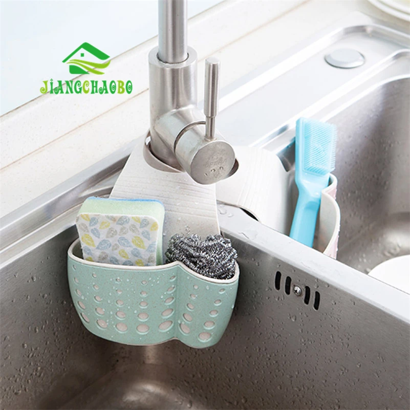 

JiangChaoBo 2 Sided Kitchen Sink Hanging Strainer Storage Holder Bag Sponge Towel Draining Rack Cleaning Brush Toothbrush Holder