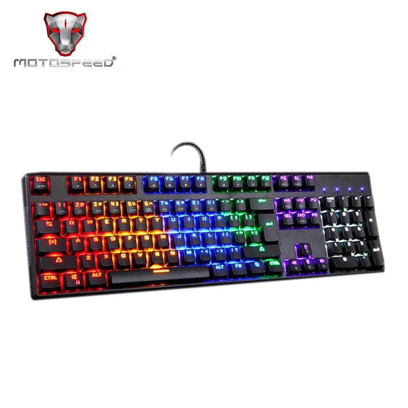 

Motospeed CK107 Mechanical Keyboard 104 Keys Real RGB Blue Switch USB Wired LED Backlit Gaming 10 LED Models For pc