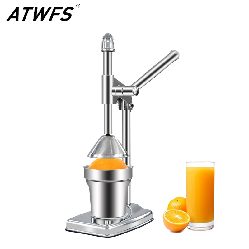 

ATWFS Portable Juicer Machine Orange Squeezer Citrus Fruit Press Orange Juicer Manual Juicer Extractor Stainless Steel Dispenser
