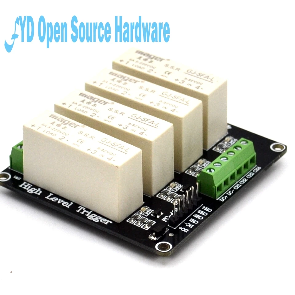 

4 Channel 5A high level trigger solid state relay module 3-32V