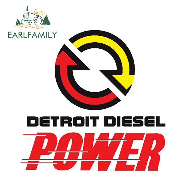 

EARLFAMILY 13cm x 12.6cm Detroit Diesel Power Square Stickers Funny Car Stickers Decal Car Styling Motorcycle Car Decal