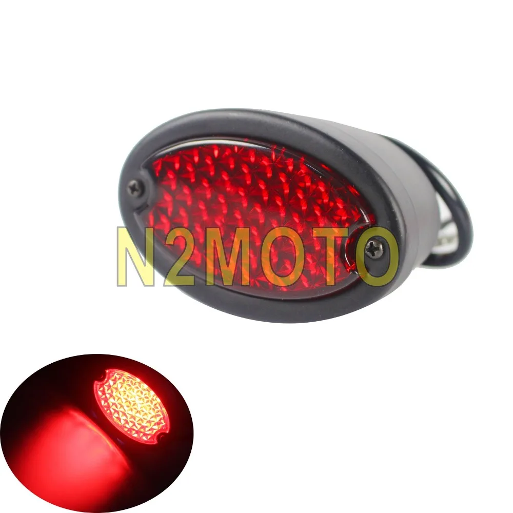 

Motorcycle Retro Red Cat Eye LED Taillight Brake Stop Light Lucas License Plate Light for Harley Softail Bobber Cafe Racer