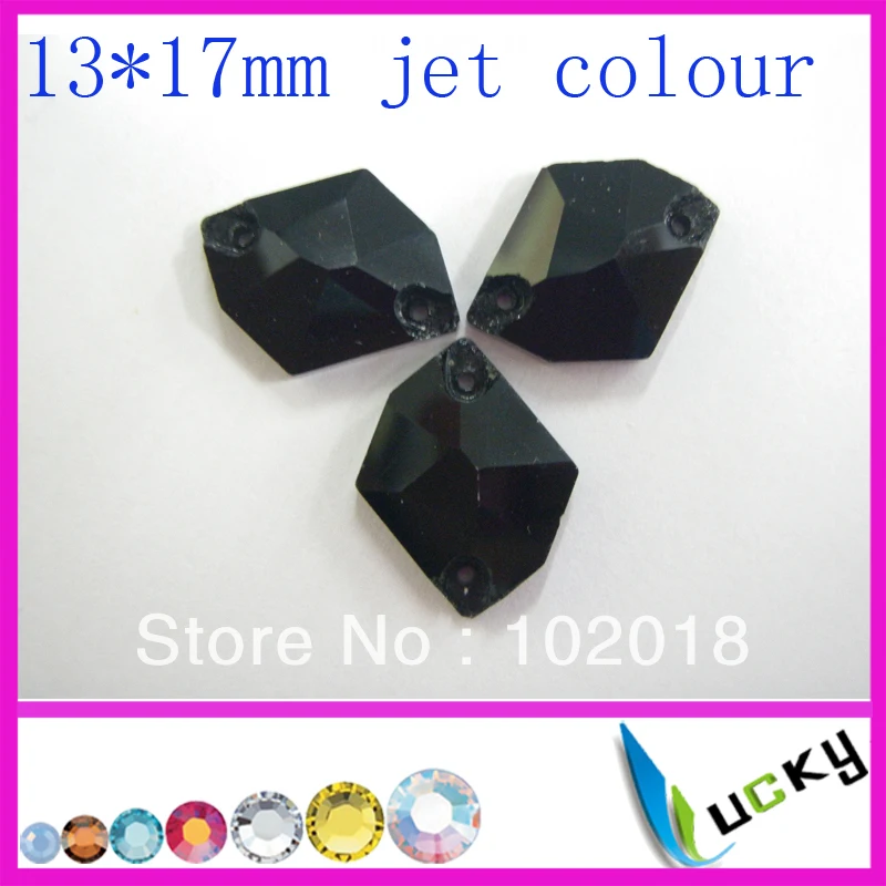 

Highest quality sew-on crystal beads number 3070# Jet colour Cosmic shape 13*17mm for garment