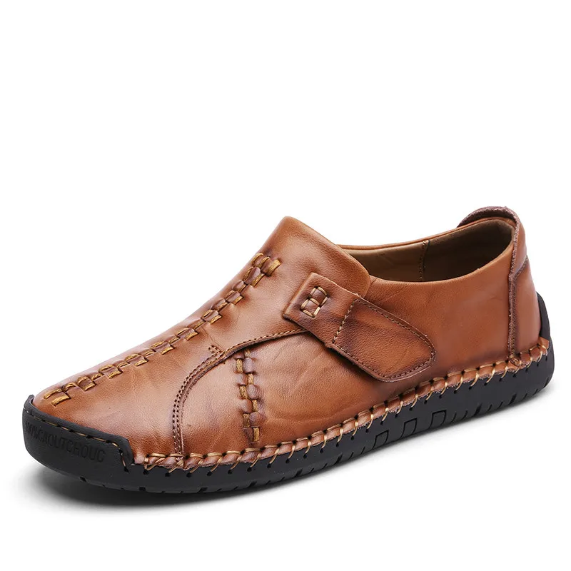 

2018 New Genuine Leather Loafers Men Moccasin Slip On Sneakers Flat High Quality Causal Men Shoes Adult Male Footwear Boat Shoes