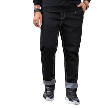 

Large size Men's pants increase Fertilizer Stretch jeans Autumn Loose Waist Straight Casual trousers Size XXL-4XL 5XL 6XL