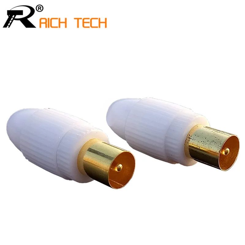 

3pcs Plastic Wire connector DVB-T TV PAL Male plug cable Adapter welding TV plugs converters