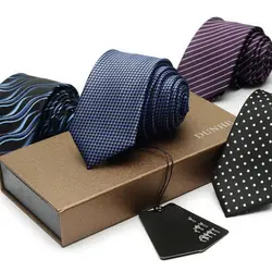 Высокое качество 2017 Новый дизайнерский бренд 6 см тонкие шелковые галстуки для мужчин модный бизнес полосатый галстук формальная рабочая