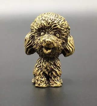 

China collection archaize brass Poodle small statue