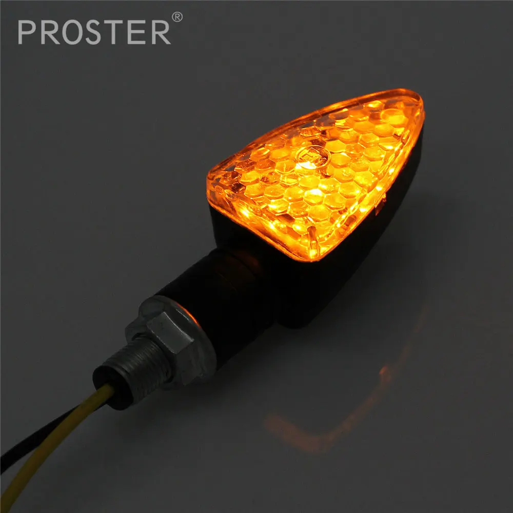 Proster 4x Universal Motorcycle Bike 15 LED Amber Turn Signal Light