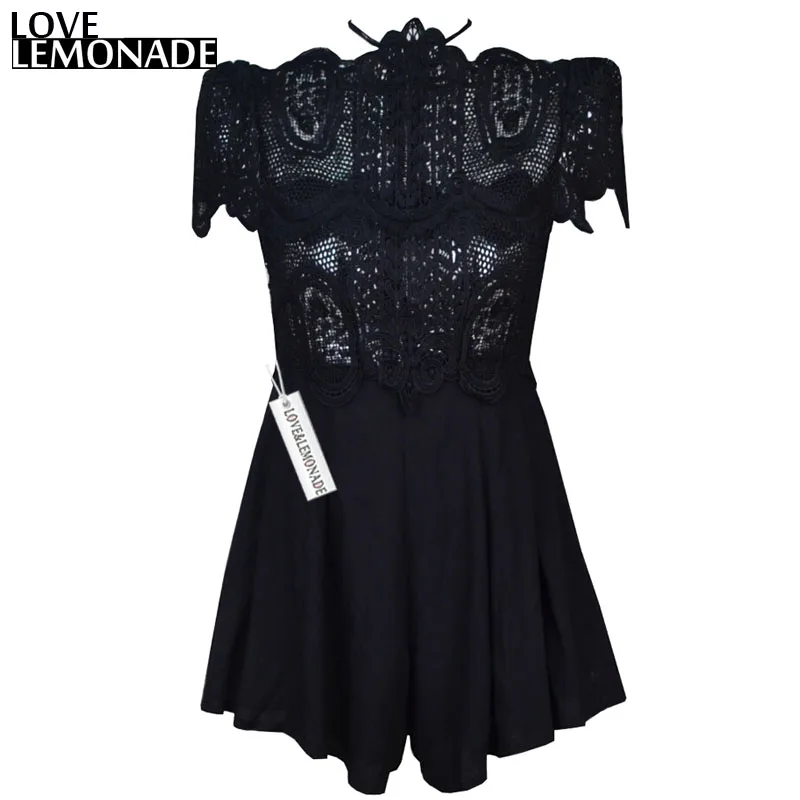 Черные кружевные Комбинезоны из полиэстера Love & Lemonade TB 8829|polyester jumpsuit|black sexy jumpsuitblack