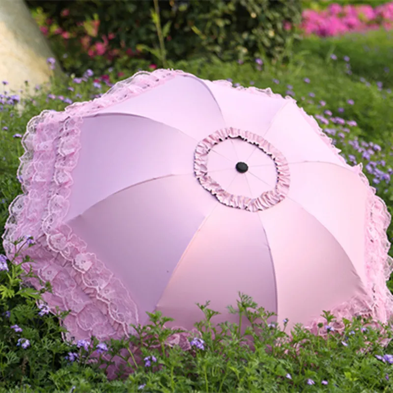 Fashion New Creative Umbrella Five Layers of Lace Princess Umbrella