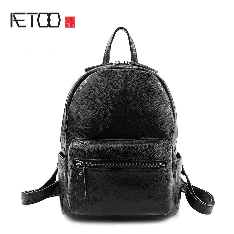 

AETOO The new litchi pattern leather shoulder bag women Europe and the United States trendy leather shoulder bag backpack