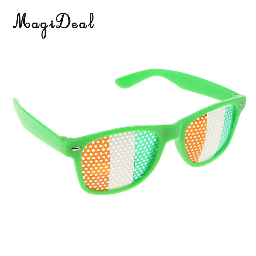 MagiDeal Happy St Patricks Day Eye Glasses Shamrock Irish Flag Sunglasses Costume Accessories Funny Party Favors