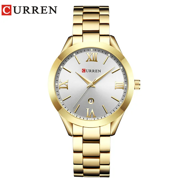 Новинка CURREN Роскошные женские часы лучший бренд Модные золотые дизайнерские дамские часы наручные часы Relogio Femininos подарок - Цвет: Gold White
