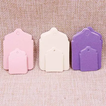 

100Pcs Wedding Favourate Tag Purple/Pink/Beige/White/Black/Vintage Colour Shinning and New Design Garment Label Paper Tag For