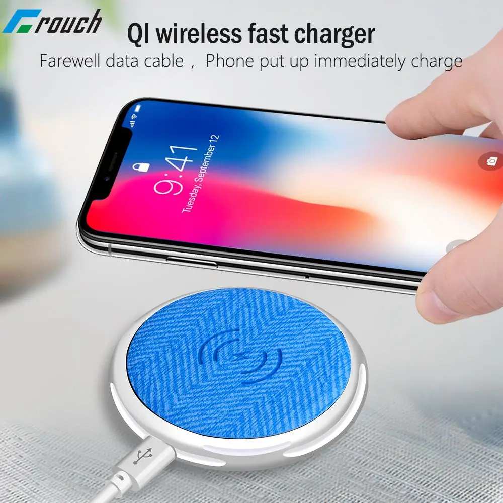 

Crouch Wireless Charger for iPhone 8 8 Plus X Qi Fast Wireless Charging Pad Wireless Charger for Samsung Galaxy S8 S7 S8 Plus