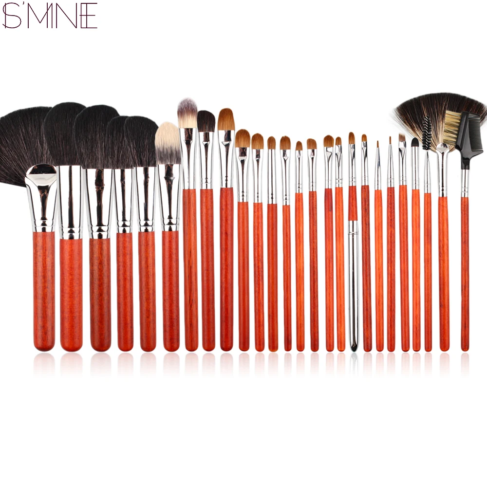 

ISMINE 26Pcs Makeup Brush Set Animal Hair Makeup Brushes Set Professional Full Function Cosmetics Tools Kit With PU Leather Case