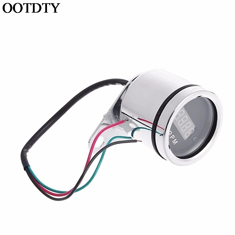 

Waterproof Motorcycle Red LED Light Digital Tachometer Tacho Gauge New Drop shipping