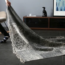 60x90 см, ретро-ковер ручной работы для дивана, гостиной, спальни, ковер, хлопок, с кисточками, окрашенная пряжа, покрывало, гобелен, украшение для дома