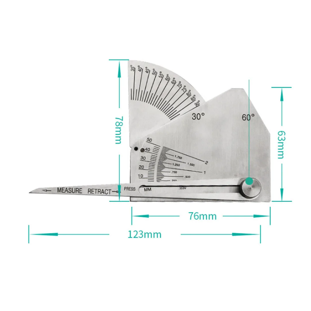 

Stainless Steel Welding Gauge Inspection Ulnar Test Ruler Welder Inspection Gauge Measuring Tool 1pc