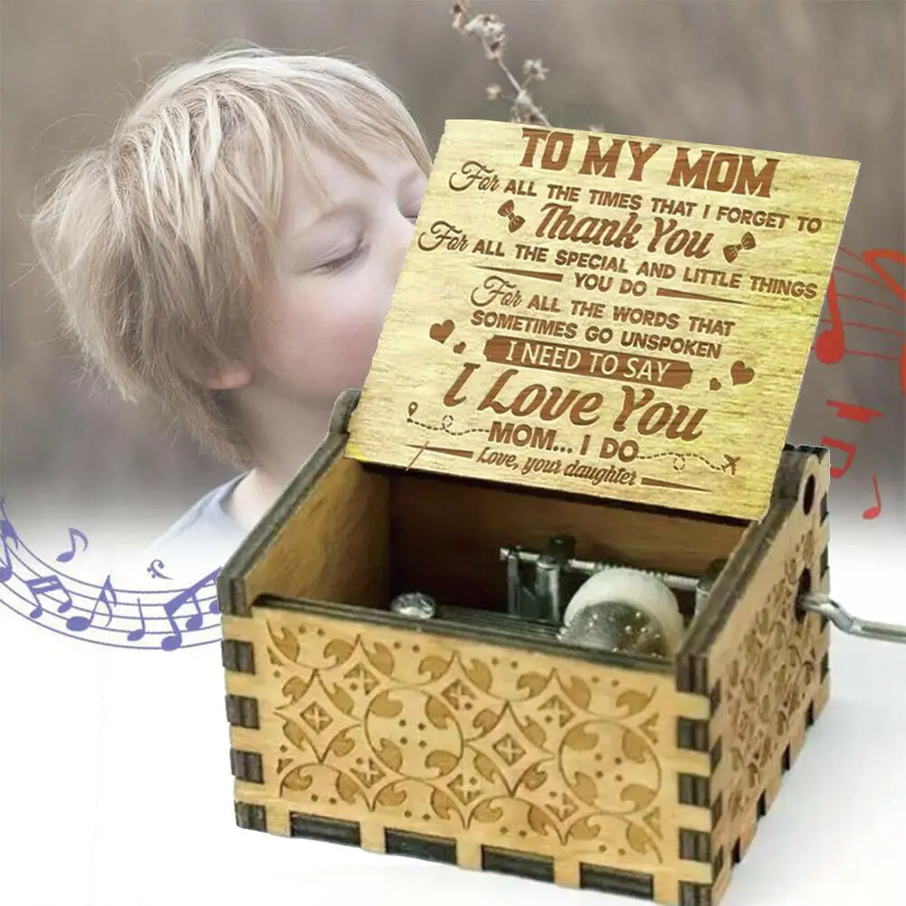 Caja de música hija a mamá gracias te amo grabado caja de música decoración de regalo Vintage mejor regalo para tu madre H99F Caja de música hija a mamá gracias te amo grabado caja de música decoración de regalo Vintage mejor regalo para tu madre H99F