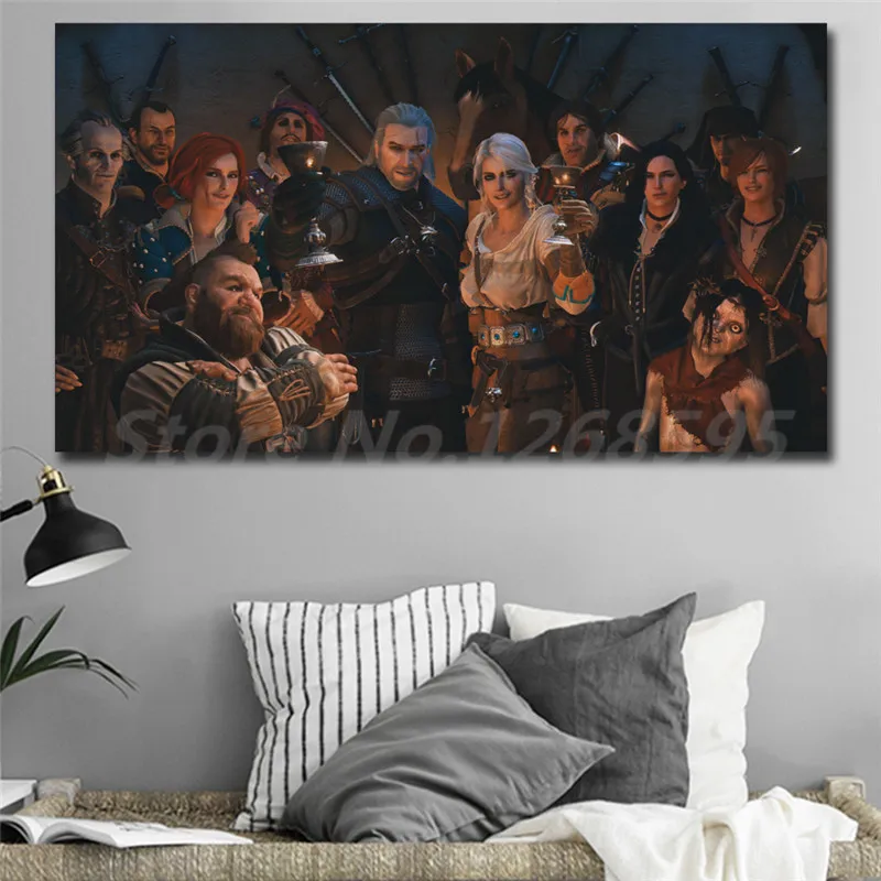 

The Witcher 3 Wild Hunt Happy Ending Mod HD Canvas Painting Print Living Room Home Decor Modern Wall Art Oil Painting Poster