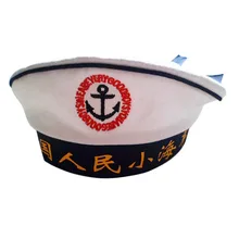 Армейские кепки для детей китайские моряки капитан, для косплея белая шляпа военно-морские силы Кепка ЯКОРЬ МОРСКОЙ лодочный детский морской колпачок s