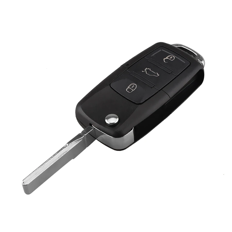 QWMEND 3 кнопки флип корпус автомобильного ключа дистанционного управления для VW ЭОС Гольф плюс Джетта Touran Tiguan EOS Sirocco Jetta 2003-2011 чехол Fob - Количество кнопок: With Blade