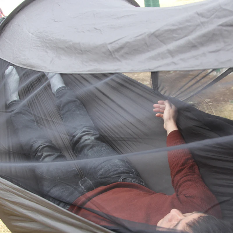 Multiuse Portable Double Hammock Camping Survivor Hammock with Mosquito Net Stuff Sack Swing hamac Bed Tent Use Furniture