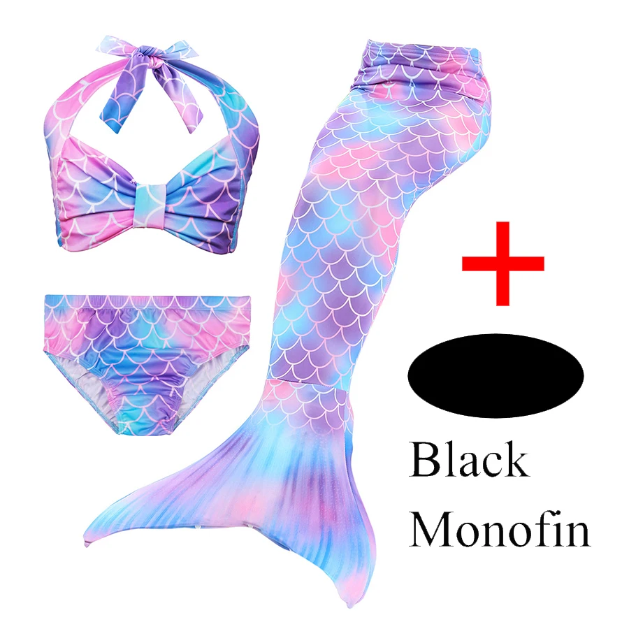 نمط جديد حورية البحر ذيول مجموعة مع Monofin ، أطفال السباحة زعنفة الملونة حورية البحر ملابس السباحة ، الأطفال زعانف للغطس