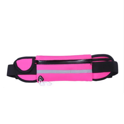 Модные Водонепроницаемый Поясные сумки Для женщин 6-дюймового телефона хранения поясные сумки Для мужчин Анти-кражи стелс путешествия гнущимся ремнем Сумка для бега и занятий спортом - Цвет: Розовый