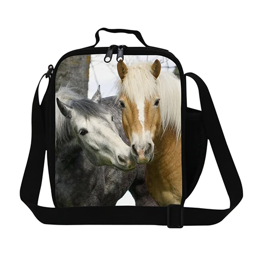 Прохладный Мальчики лошадь обед мешок для школы, для взрослых мужские утепленные контейнер для ланча сумка для работы, слинг Семейный пикник мешок, тепловой мешок для детей - Цвет: Армейский зеленый
