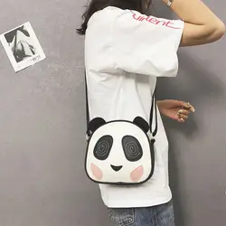 Милая панда Женская сумка через плечо для девочек маленькая круглая PU кожаная сумка шикарный клатч Повседневная упаковка Высокая емкость