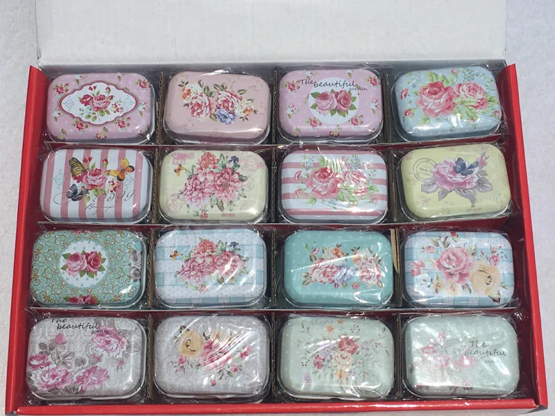 32pcs/lot Collectables Tin Boxes Small Tin Box Wholesale Metal Storage