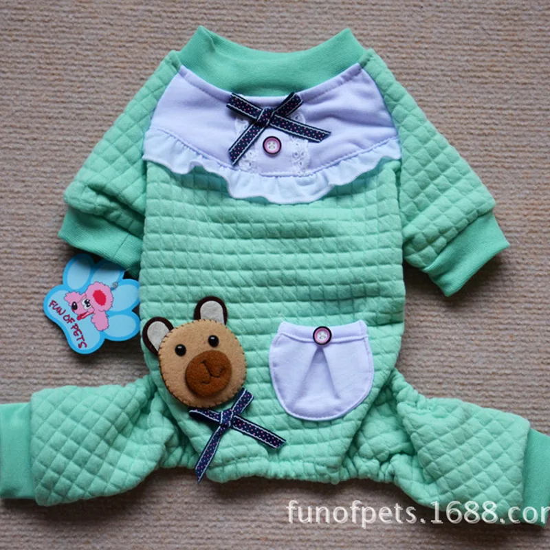 Mint Green Зимнее платье хлопковая одежда в клетку для всей семьи Одежда для домашних животных Одежда для щенков Maoguibin - Цвет: Mint Green