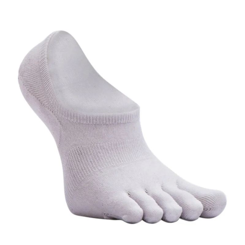 1 пара мужские впитывающие пот досуг на пять пальцев спортивные носки невидимая лодыжка носок носки 6 цветов доступны - Цвет: As the picture show