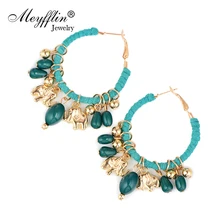 Meyfflin модные серьги обруча для женщин ювелирные изделия Золото Цвет Смола Бусины Серьга слон женский Букле д 'ореиль bijoux