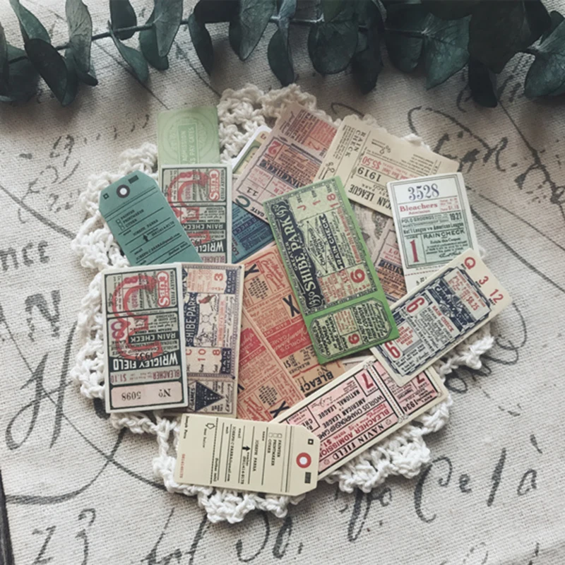 

22Pc Vintage Ticket Map Stickers Scrapbooking Stickers Decorative Journal Happy Planner Sticker DIY Craft Photo Albums Card Make