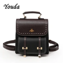 Youda, женский рюкзак, цвет, совпадающий, ПУ материал, школьный мини, многоцелевой, для девушек, маленькие рюкзаки, модная дикая сумка на плечо