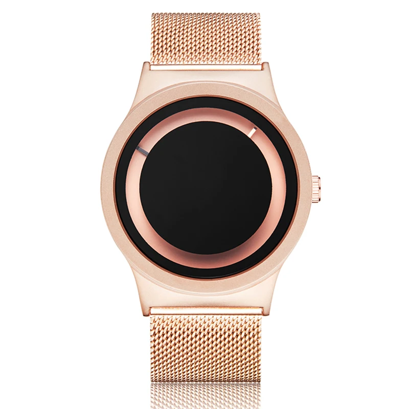 

Unique Turntable Dial Watch Men Women Minimalist Couple Watch Fashion Bracelet Stainless Steel Quartz Watch relogio masculin