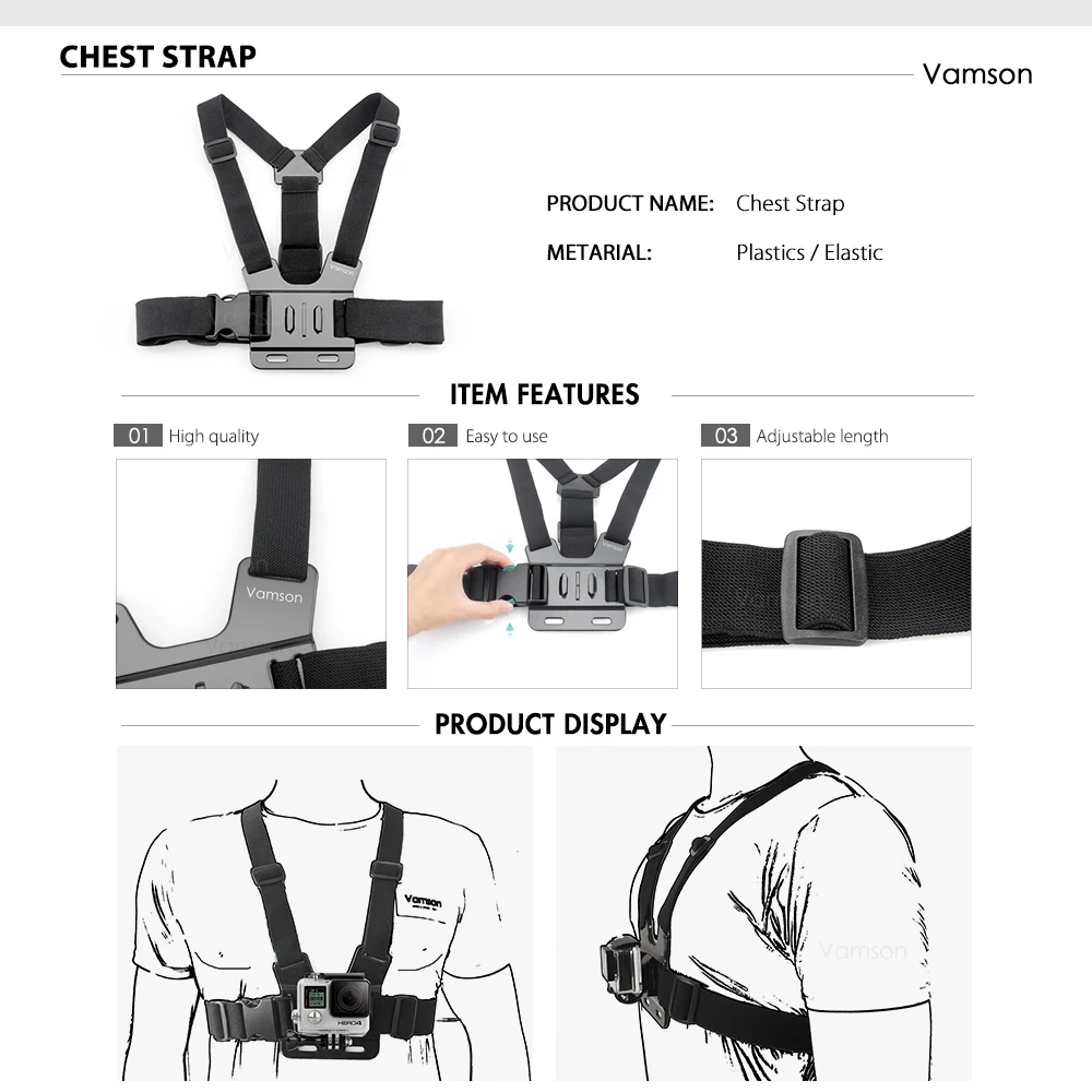 5 vamson, conjunto para sjcam m10 e