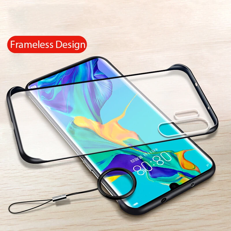 

Matte Frameless Case for Huawei P20 P30 Pro Mate 20 lite Transparent PC Phone Case On Honor 10i 20i 20Pro with finger ring