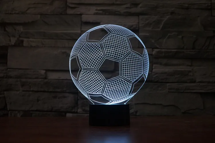 Лампа с рассеянным светом креативный визуальный 3D ночник «Футбол» акриловая красочная градиентная футбольная мебель настольные лампы