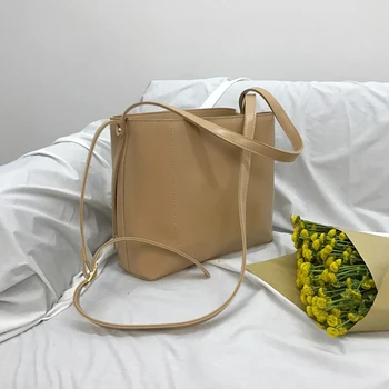 

Autumn Totes New Big Bag Female Korean Style Designer Elegant Lady Shoulder Bag Casual Simple Bucket Crossbody Bags